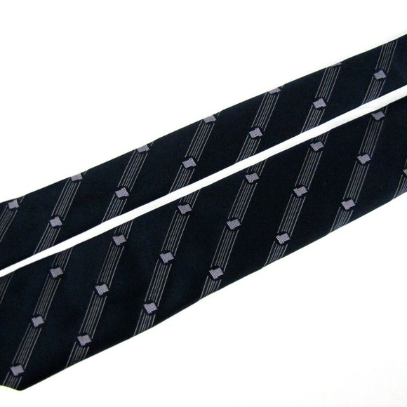 Vintage LANVIN Paris Tie LL Monogram Navy Blue - Picture 4 of 8